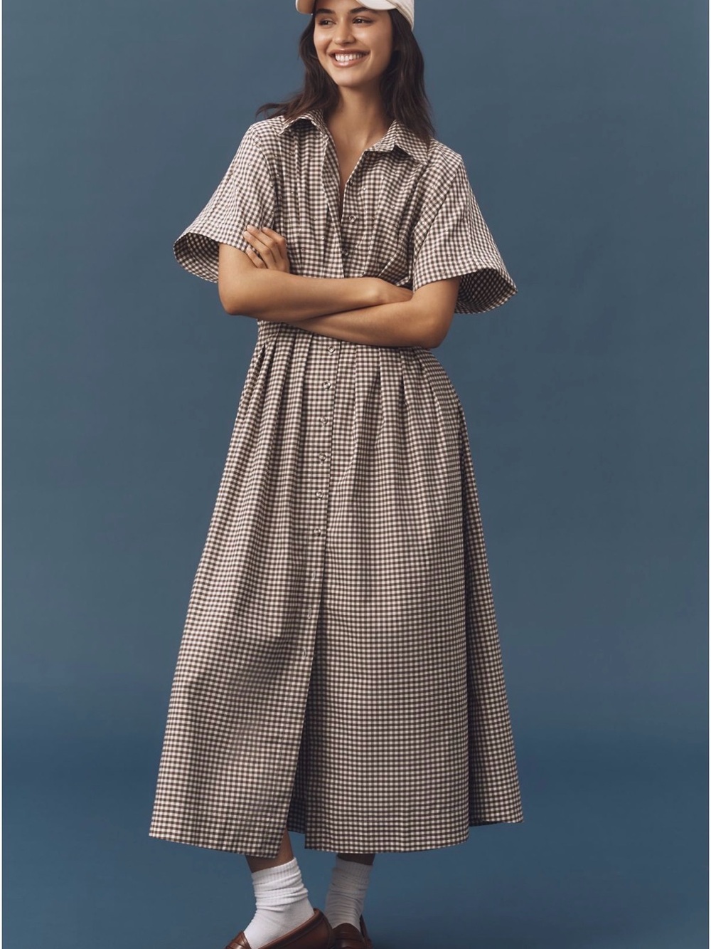 Tobie Shirtdress by Exquise — Brown Gingham